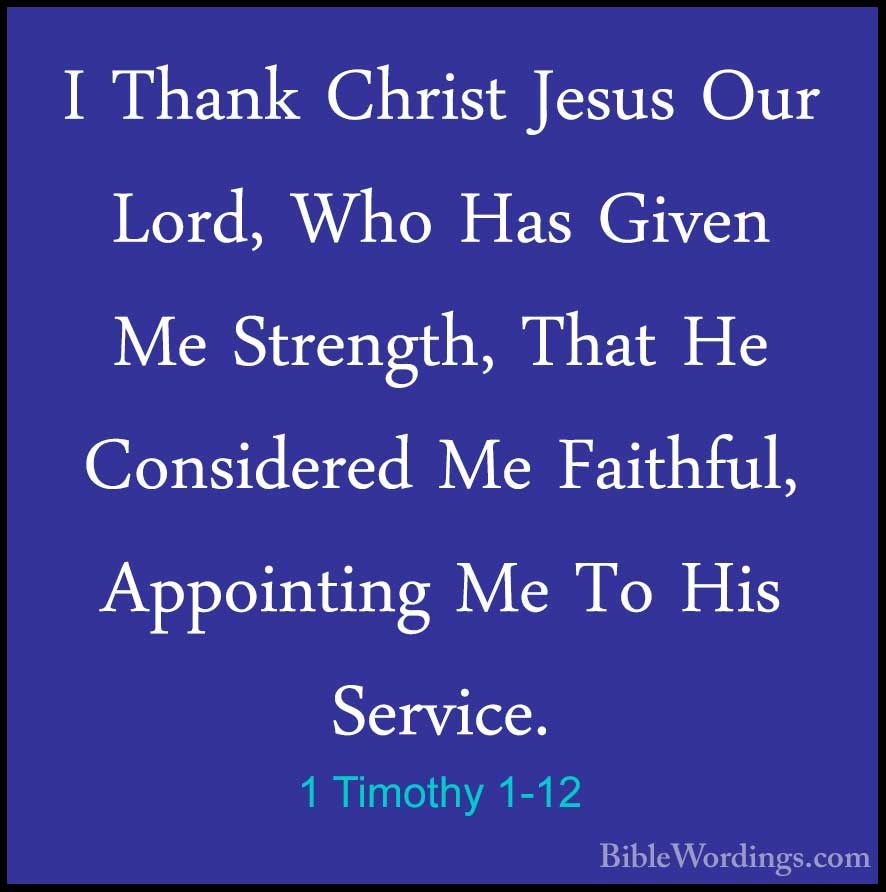 1 Timothy 1 Holy Bible English