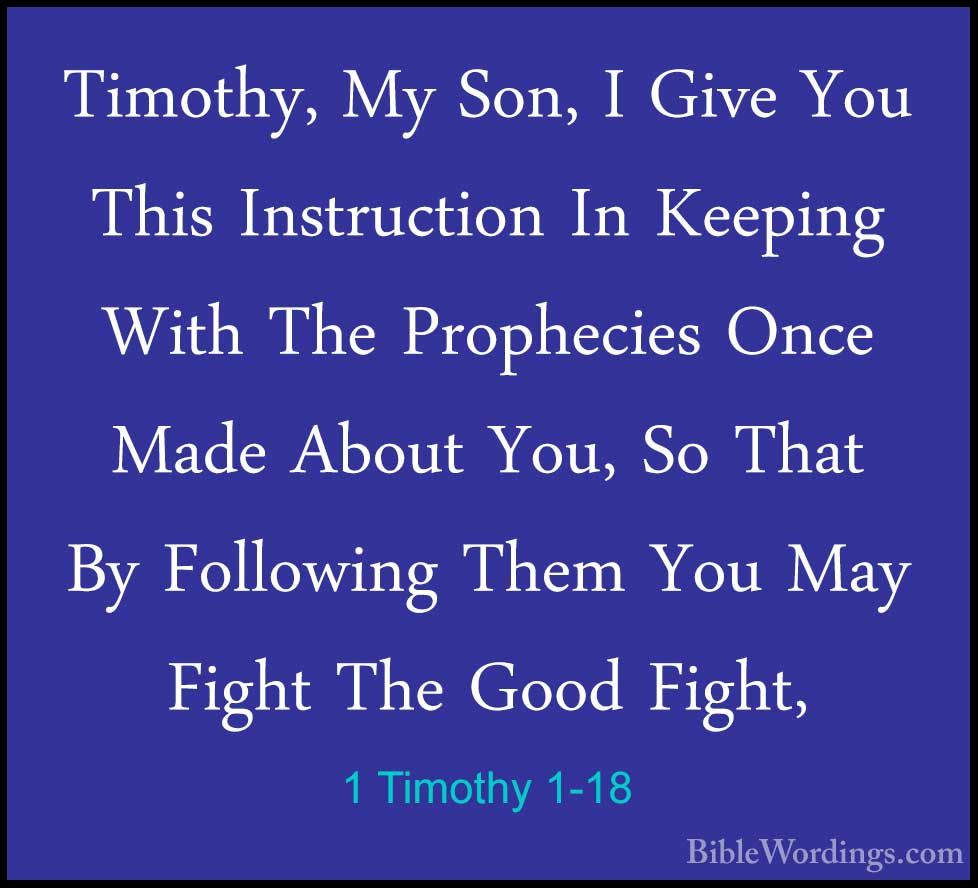 1 Timothy 1 Holy Bible English