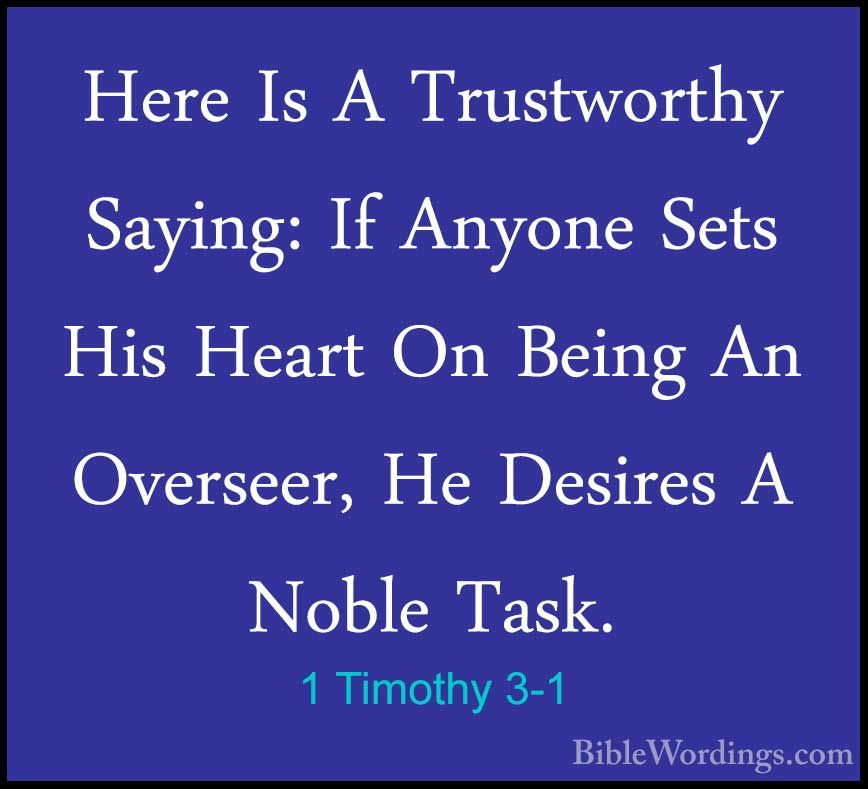 1 Timothy 3 Holy Bible English